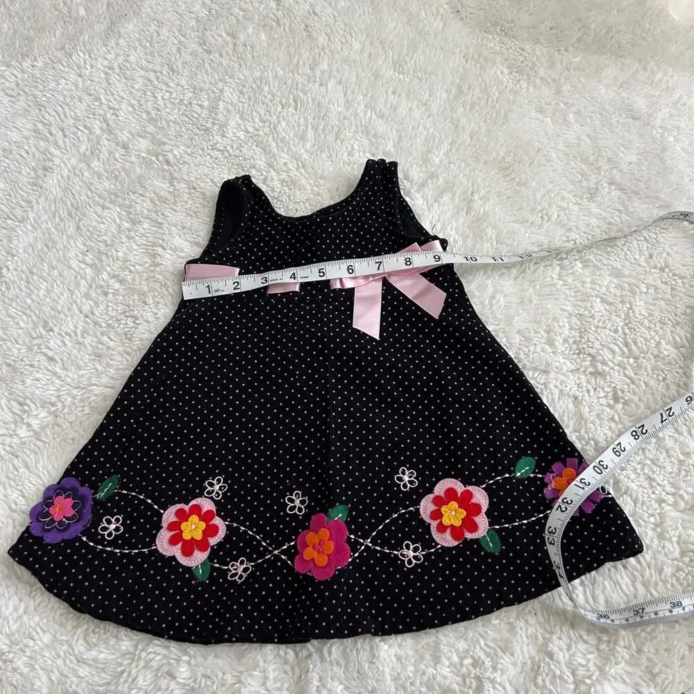 Blueberi Boulevard Sleeveless Corduroy Dress Floral SZ 12M Grandma Fun Soft Girl - Picture 4 of 5
